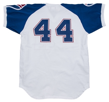 Hank Aaron Signed & Inscribed 1974 Atlanta Braves 715th Home Run 25th Anniversary Jersey (Beckett)